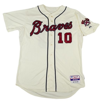 2012 Chipper Jones Game Worn and Signed  Atlanta Braves Jersey Inscribed "2012 Game Used Final Season"